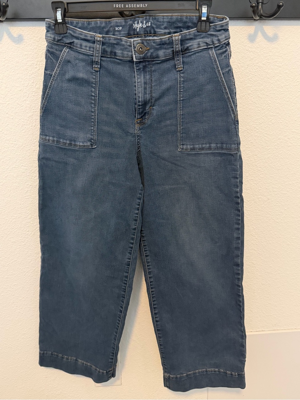 Style & Co. Indigo Cropped Utility Jeans